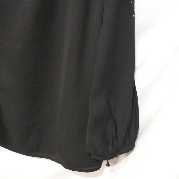 LOVE & LEGEND | size 18 | Sheer Black Sequin Embellished Blouse | Tassel Tie - Picture 14 of 14
